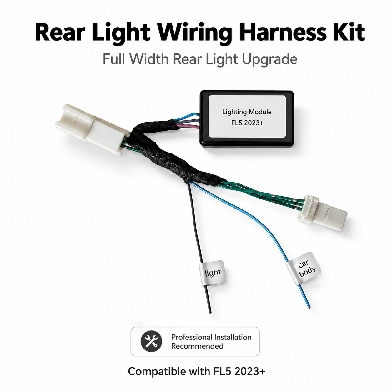 Rear Light Wiring Harness Kit Compatible with FL5 2023+ Full Width Running Light Upgrade.