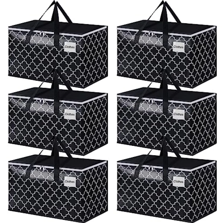 

Heavy Duty Moving Bags with Tag Pockets, Collapsible Storage Totes for Moving, Camping and Travel -Foldable Packing Boxes, Zipp