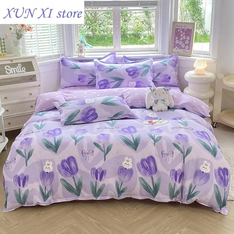 New 4-piece bedding set comforter set Soft and comfortable  for be suited to four seasons Suitable for the room dormitory