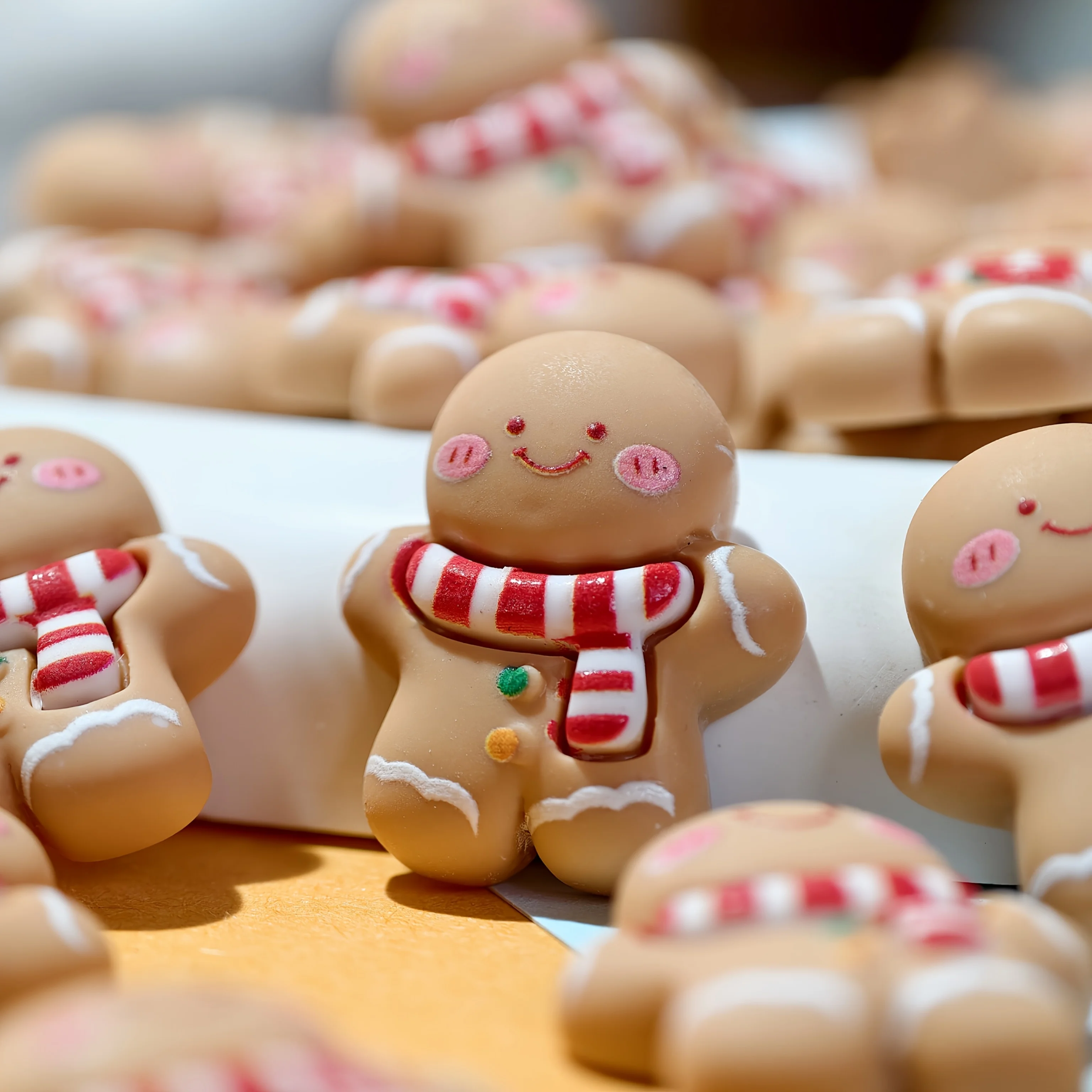 Weihnachts-Lebkuchen – langlebige Harzdekorationen zum Basteln, Schlüsselanhänger – für Feiertagsdekorationen und Geschenke, bezaubernde Ornamente – Detail 5