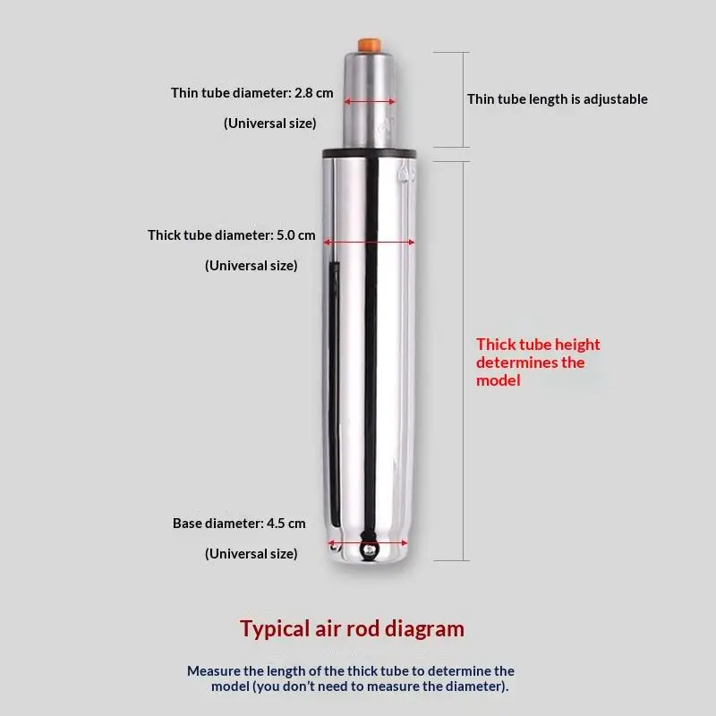 【BA】1PC Heavy Pneumatic Rod Swivel Chair Gas Lift Cylinder Hydraulic pneumatic Shock Piston heavy duty lift seat Support Rod