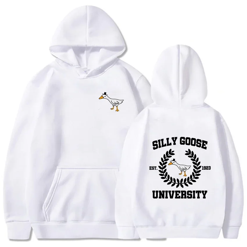 Silly Goose University Hoodies Man Aesthetic Graphic Clothes Unisex Autumn Winter Harajuku Casual Vintage Pullovers Sweatshirts