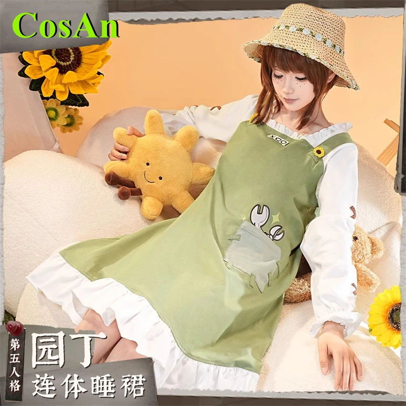 

CosAn Game Identity V Emma Woods/Gardener Cosplay Costume Pajamas Conjoined Sleeping Dress Role Play Clothing New