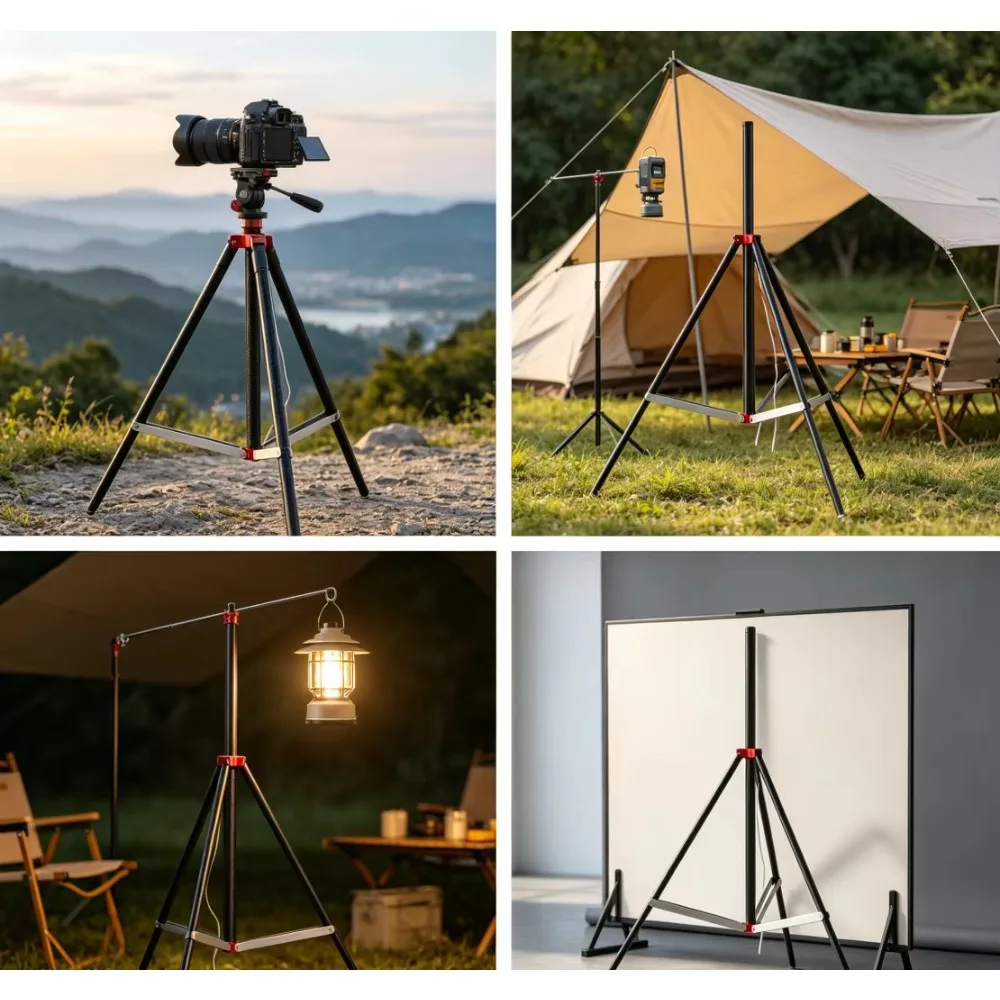 Camera telescopic pole and tripod, adjustable telescopic pole for photography and outdoor recording