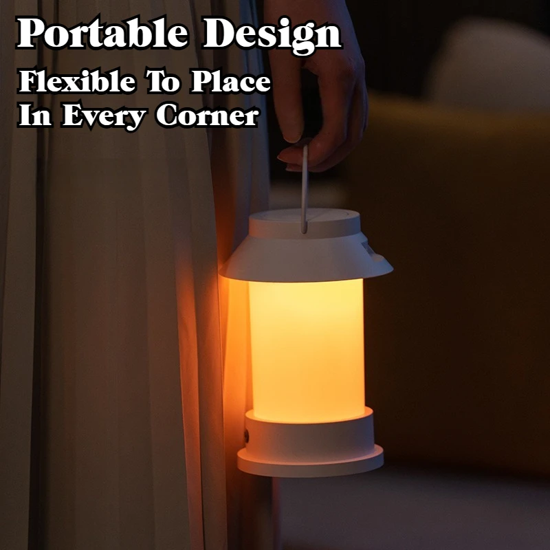 Air Humidifier Aroma Diffuser Retro Lantern  Household Desktop Quiet Mist Maker Portable Camping Light