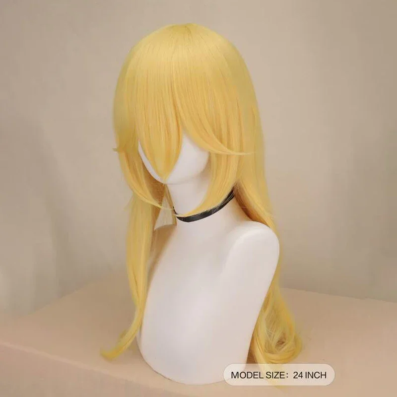 Long Golden Princess Wig with Bangs Cosplay Long Wig Halloween Costume Party Anime