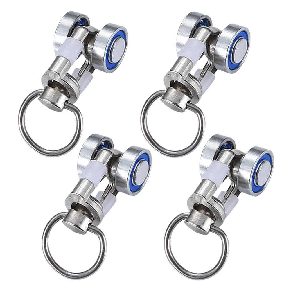 

4pcs Curtain Bearing Rollers Zinc Alloy Metal Bearings Easy Installation Smooth Operation Compatible with for Curtains