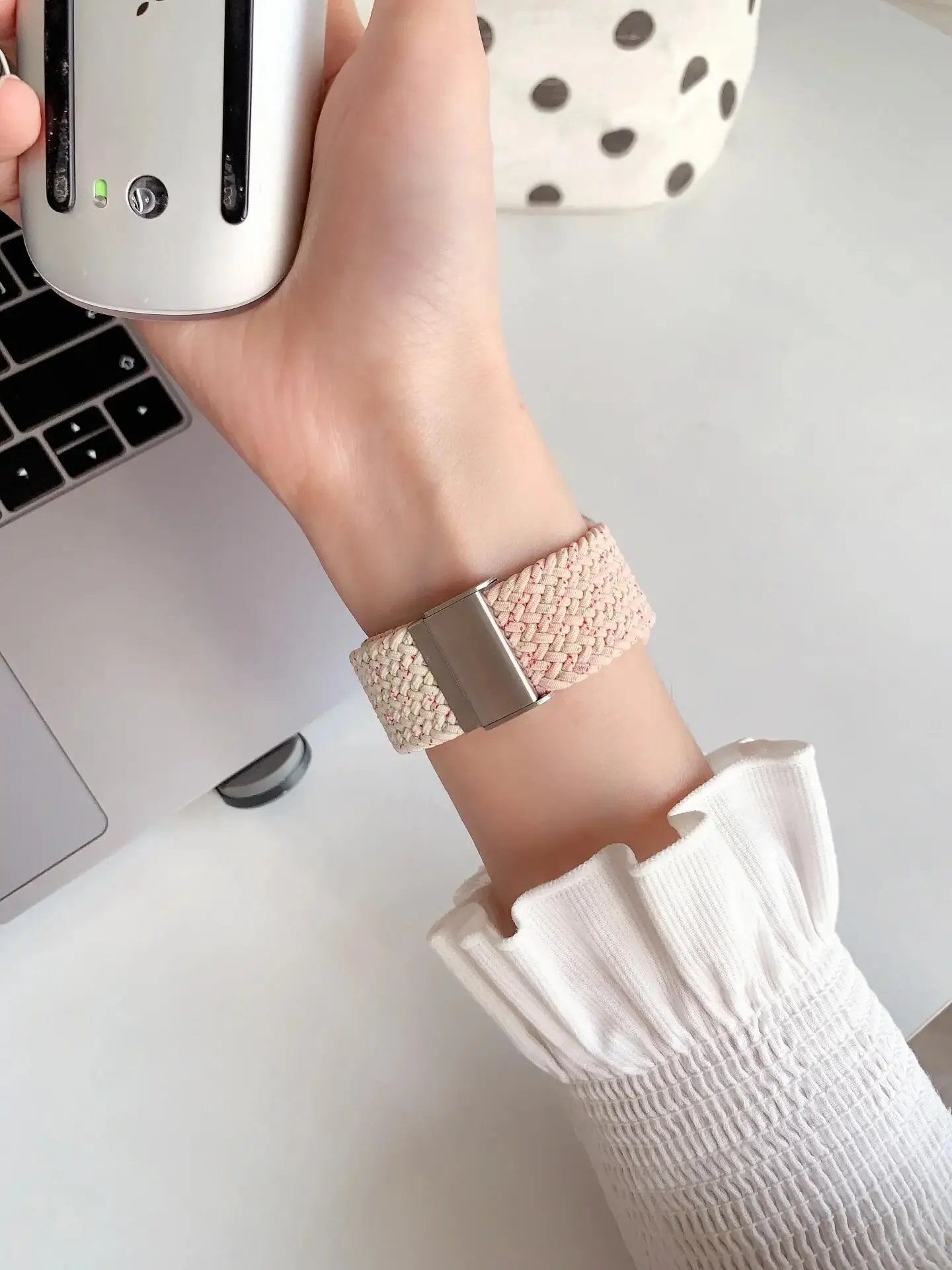 حزام نايلون مرن ممتاز لساعة أبل حزام نسائي 10/9/8/7/6/5/4/3/2 SE 38 مم 40 مم 41 مم 4