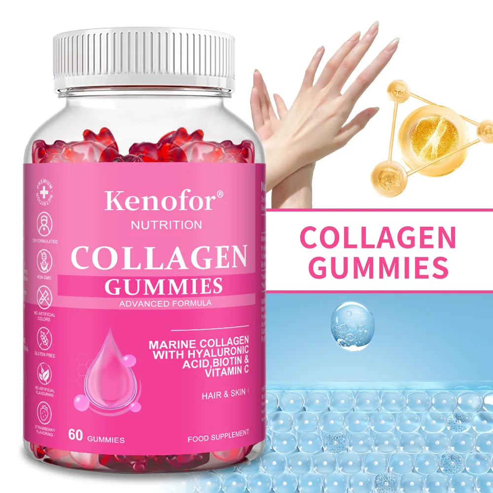 

Marine Collagen Gummies - with Biotin, Antioxidant, AntiAging, Supports Healthy Hair, Skin and Nails, Improves Digestion