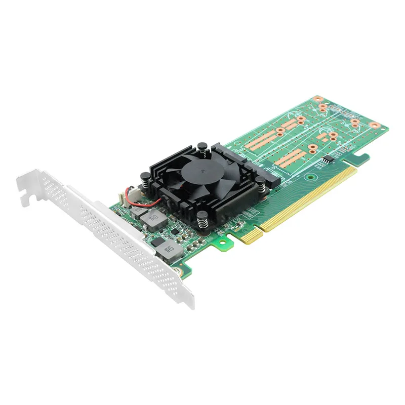 PCIe 3.0 X16 to Quad M.2 NVMe SSD Swtich Adapter Card for Servers- 4*NVMe SSD for 2242,2260,2280mm