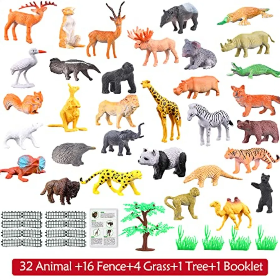 Animaux Figure54 pièces Mini Jungle jouets ensemble ValeforToy réaliste sauvage vinyle plastique Animal apprentissage cadeaux de fête pour garçons filles