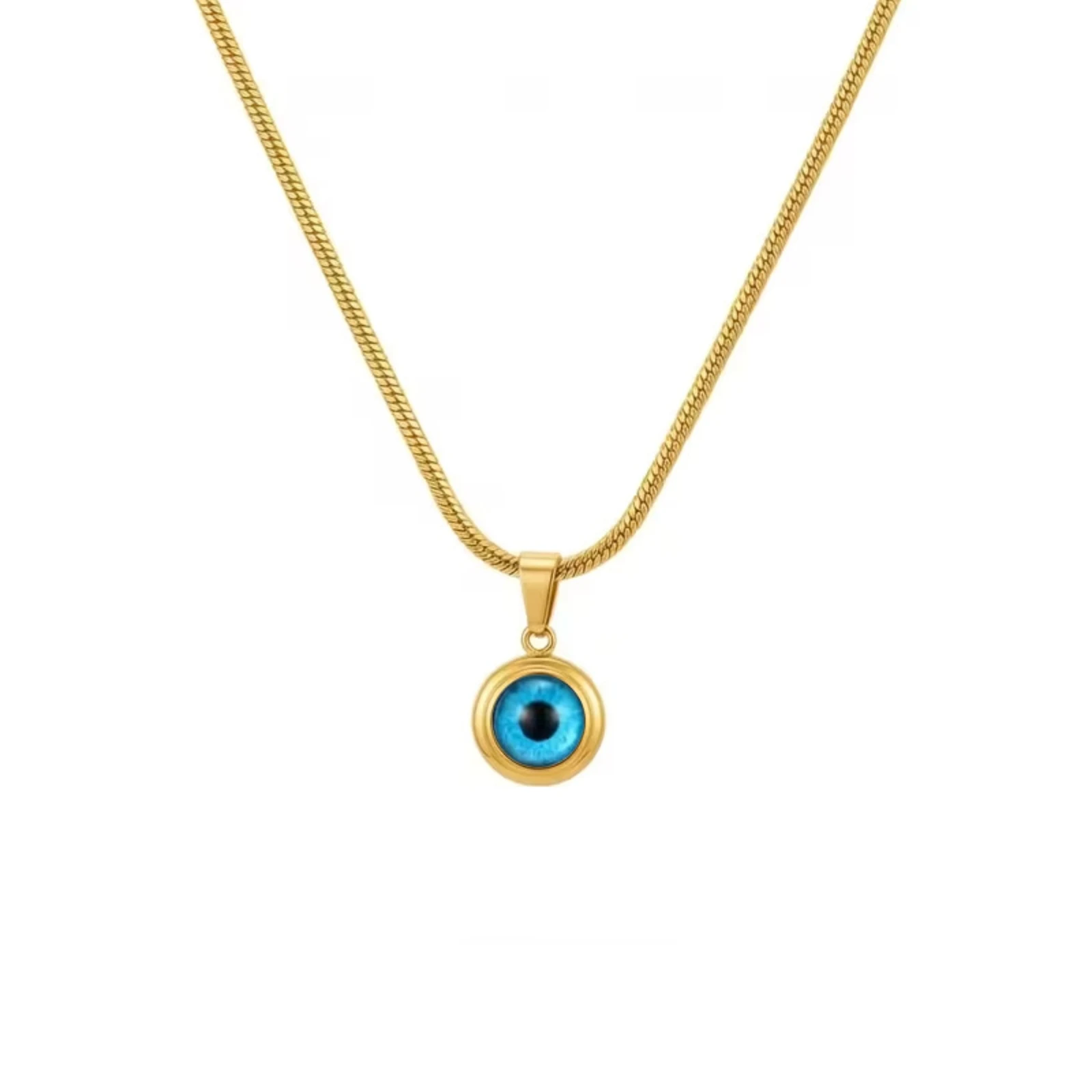 Edelstahl-Böses-Auge-Anhänger Türkisches Blaues Auge Halskette für Damen Modeschmuck Accessoires – Detail 5