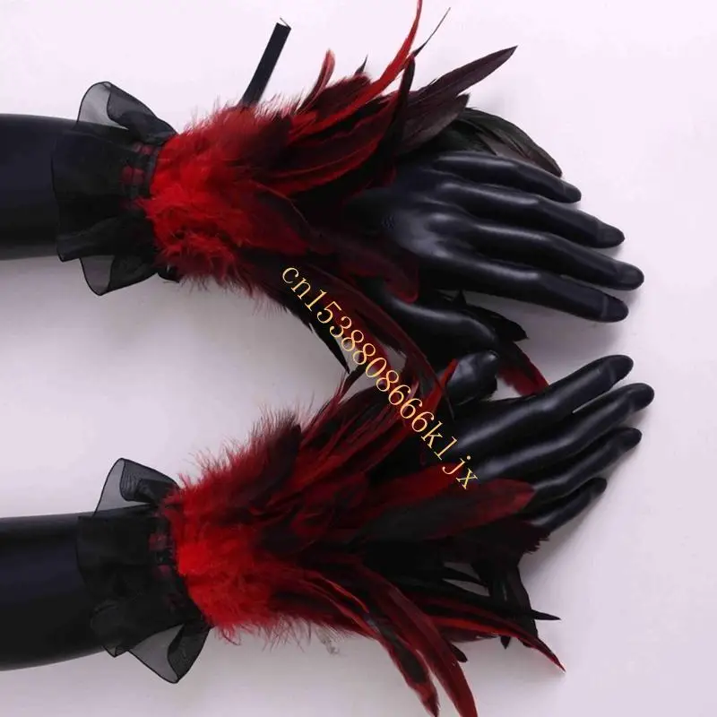 

Ethnic Hand Cuffs Vintage 1920s Flapper Women Arm Covers Cosplay Costume Accessory Feathered Arm Sleeves Party Supply 066C