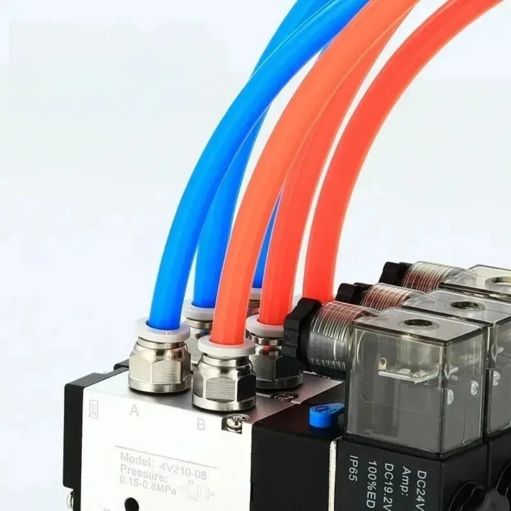 Pneumatic PU Air Hose ID 4/5/6.5/8/10mm OD 6/8/10/12/14mm, Polyurethane Air Tubing in Black/Transparent/Red/Blue 4 Colors