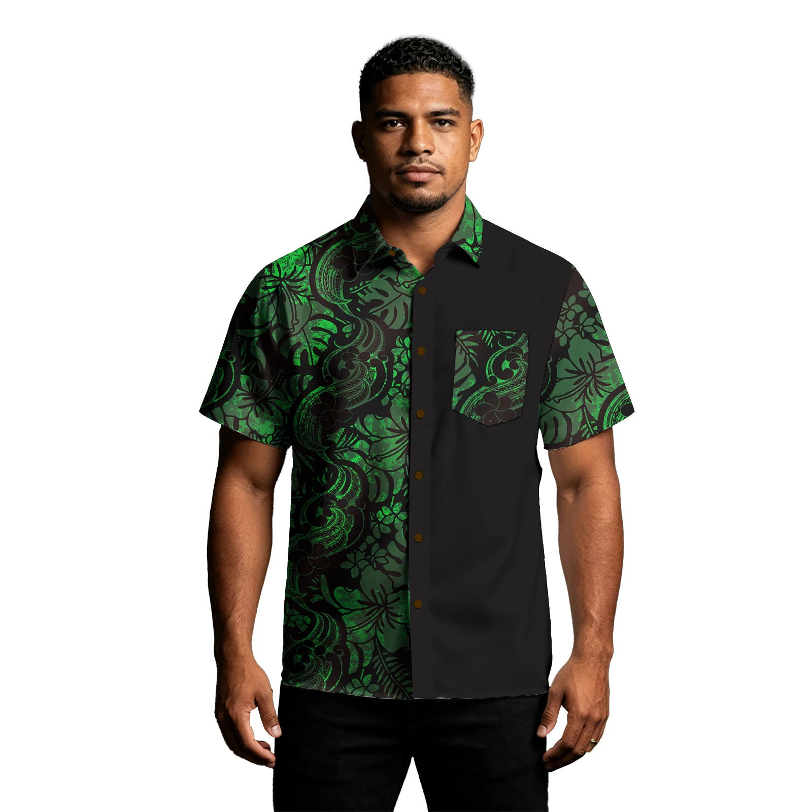 Floral Print Men's Short Sleeve Clothes Polynesian Island Plus Size Party Holiday Shirts Custom Samoan Beach Men Casual Shirts