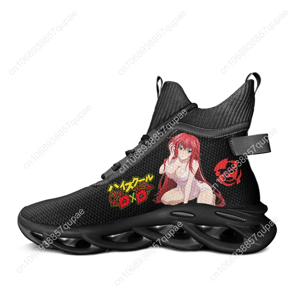 High School DxD Rias Gremory High Top Sneakers Cartoon Men Women Teenager Sports Shoes Sneaker Lace Up Mesh Footwear Custom Shoe