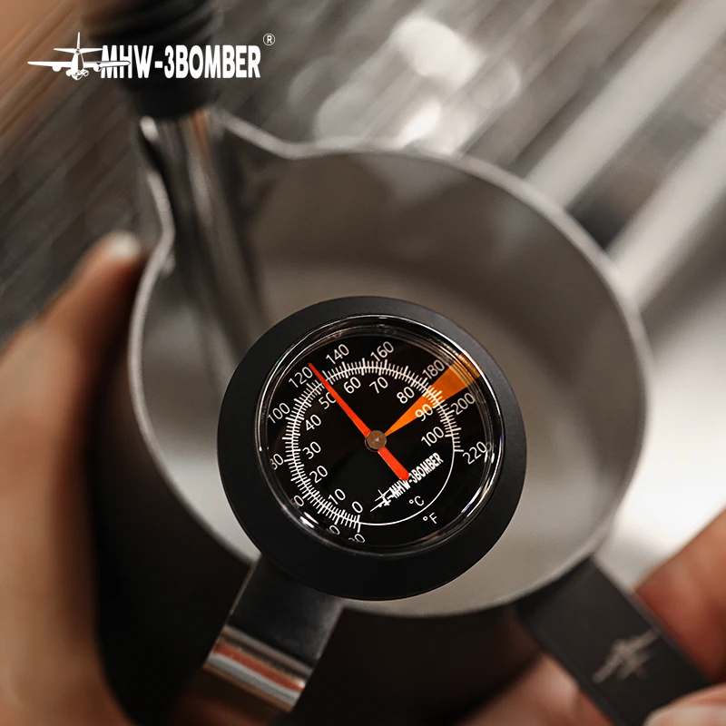 MHW-3BOMBER 0 to100℃ Dial Thermometer for Coffee Pot Milk Frothing Jug Professional Cafe KitchenTemperature Measuring Tools