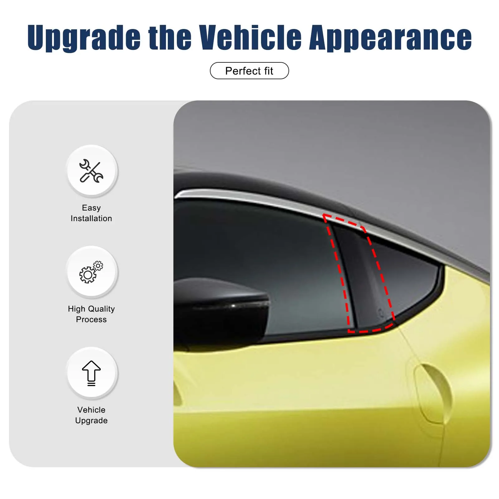 For Nissan 400Z mid-column decorative panel, automotive window mid-column decorative accessories, real carbon fiber 2pcs