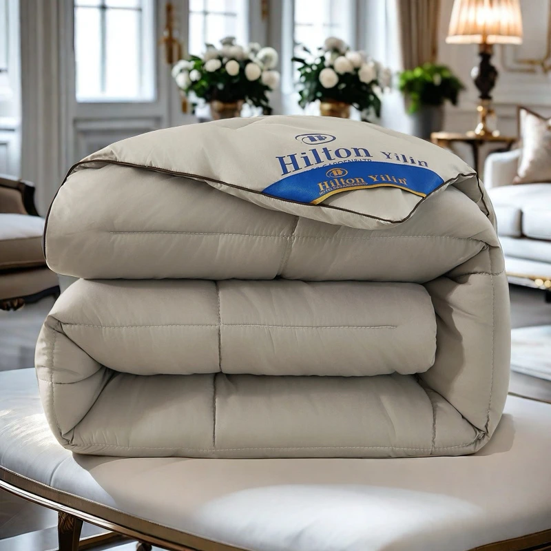 Hilton Hotel down Feather Comforter Thick Warm Home Use Spring Autumn Bedding Universal Dormitory Single Double Core Fiber