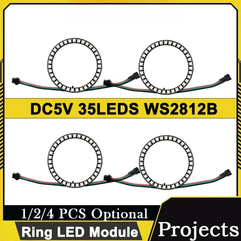WS2812B RGB LED Ring 35 LEDs DC5V Addressable Full Color Circle Light Module Programmable For Arduino Raspberry Pi ESP32