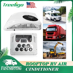 Treeligo-Aire acondicionado eléctrico para techo de RV, 12V, calor y frío, estacionamiento de coche en techo, CA 24V para camión, Camper, furgoneta, caravana, autocaravana