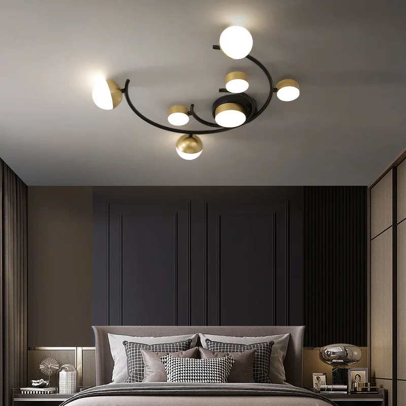 

Modern Luxury Led Ceiling Chandelier for Living Dining Room Study Black Gold Kitchen Bedroom Hanging Lamp Acrylic Decor Lighting