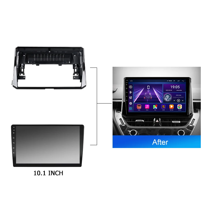 2Din Auto Radio Rahmen Panel Für Toyota Corolla 2019 Android GPS Navigation Multimedia Player 10,1 Zoll Fascia Montage Kit