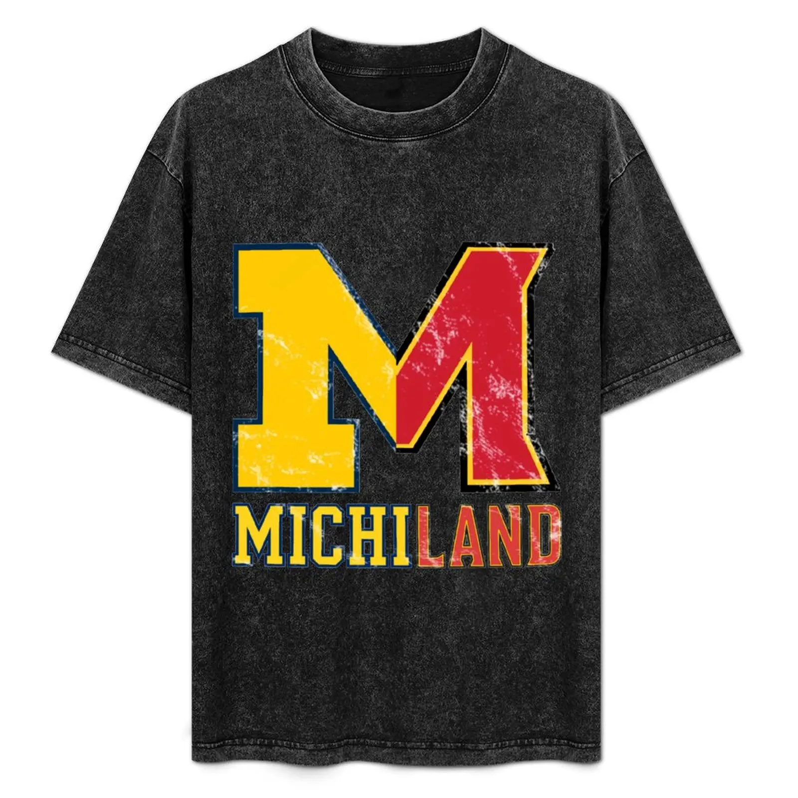 

Michiland Crossover Distressed T-Shirt plain Man t-shirt summer top t shirt for men