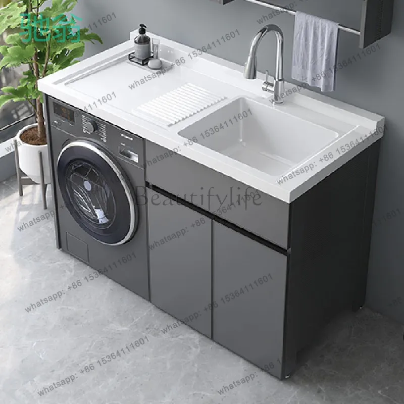Balcony Washing Machine Cabinet Integrated Basin Combined Pool Slot Washboard Bathroom Cabinet