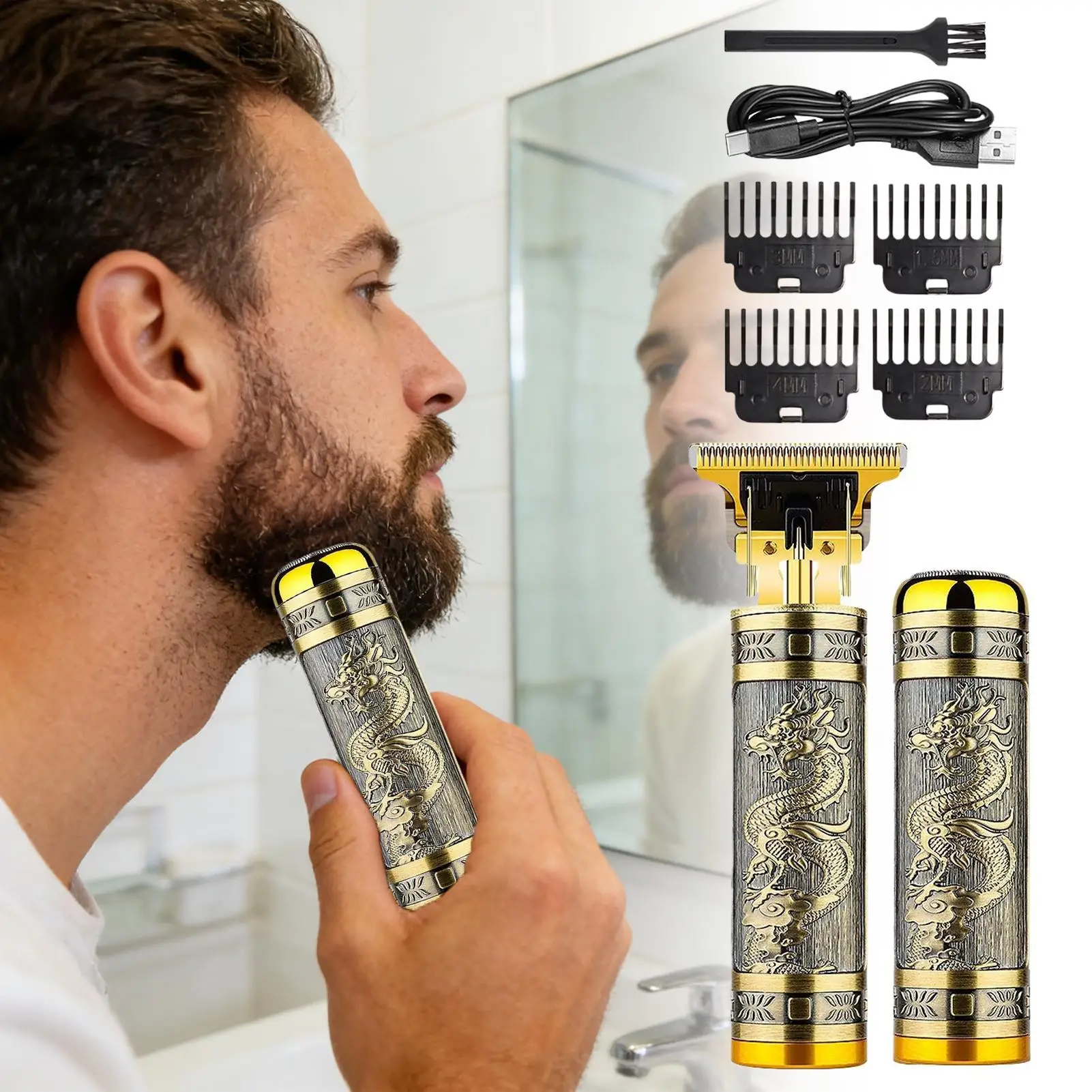 

НОВЫЙ Электрический триммер для волос для мужчин, машинка для стрижки и скульптурирования, аккумуляторная, набор для парикмахерских услуг, подарки