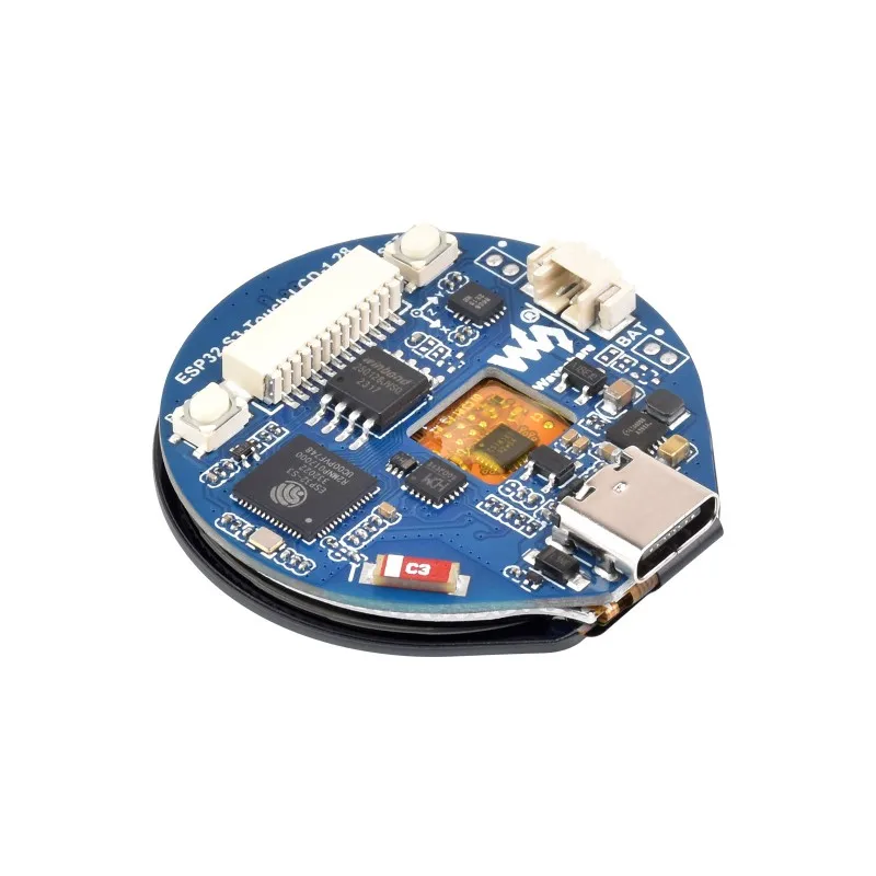 ESP32-S3 Development Board, Round Touch LCD, 1.28 ", tamanho compacto, acelerômetro e giroscópio Sensor