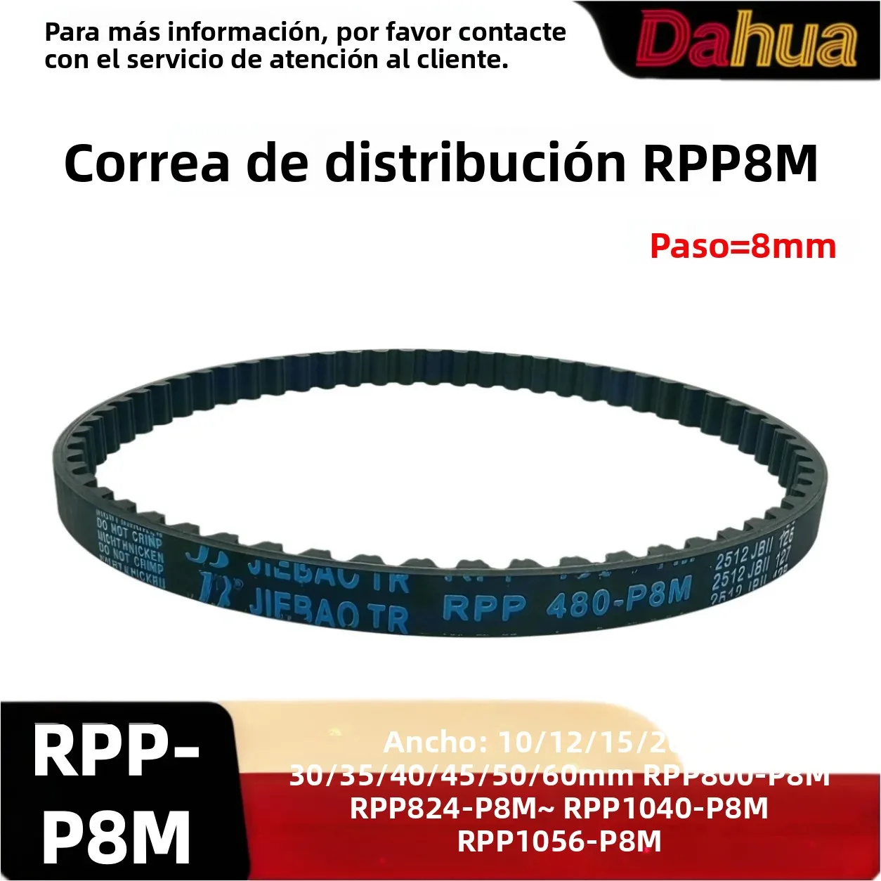 Correa de Distribución RPP800~~1056-P8M, Correa de Transmisión Síncrona de Alta Precisión para Maquinaria Industrial, Correa de Transmisión de Goma Duradera