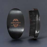 Gracemen 360 Wave Brush for Afro Men Curved Wooden Handle Men's Beard Hair Brush for 360 Waves