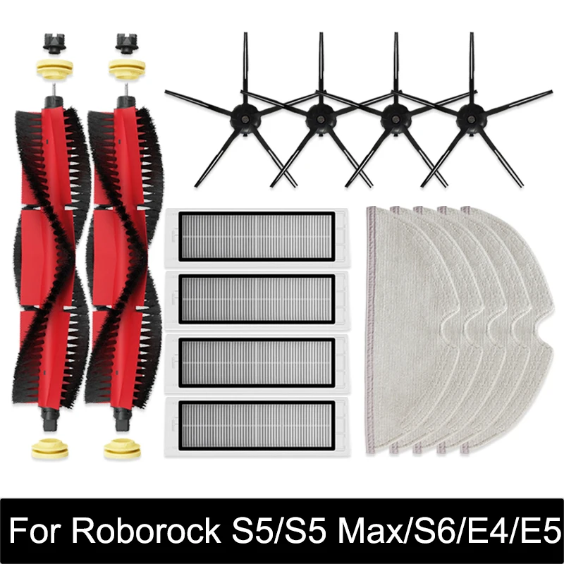 

Brush Mops Hepa Filters for Roborock S5 S50 S502 S55 S6 S6 Pure E4 for Robot 1S SDJQR01RR Vacuum Cleaner Accessories
