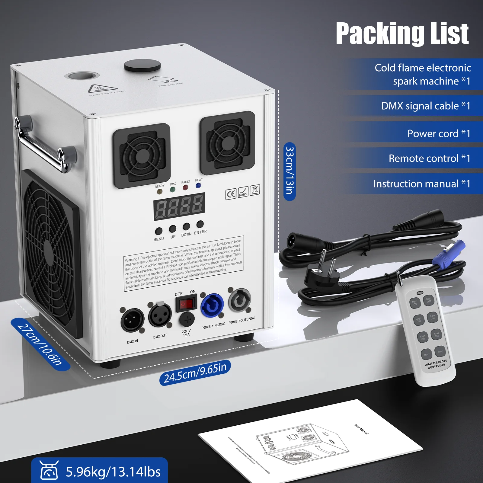 U'King 700 واط آلة الشرر البارد DMX معدات مرحلة التحكم أعلى الرش آلة رش الزهور الإلكترونية لعرض الزفاف