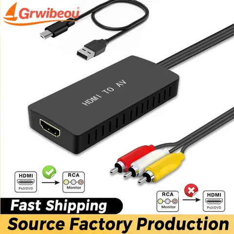 HDMI uyumlu AV RCA CVBs Kompozit Dönüştürücü Video Ses Dönüştürücü Adaptör TV çubuk mini PC Android TV Kutusu için PAL/NTSC'yi destekler