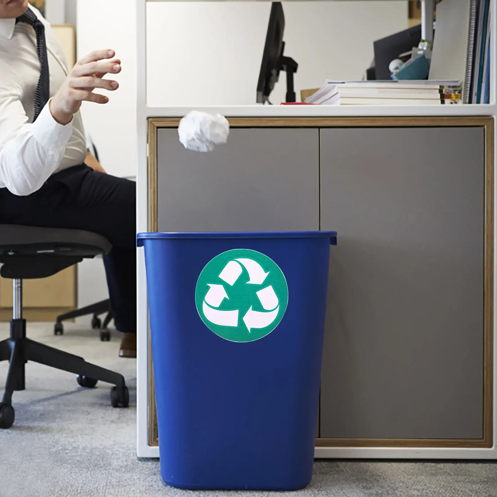 

6pcs Garbage Sorting Stickers Trash Can Recycling Waste Container Decals Adhesive Bins Reusable Waterproof Home Office