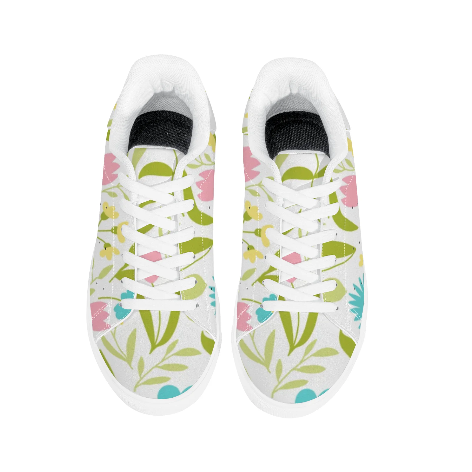 Весенние повседневные кроссовки с зеленым принтом, белые кроссовки, стильные и универсальные для мужчин, так и для женщин.