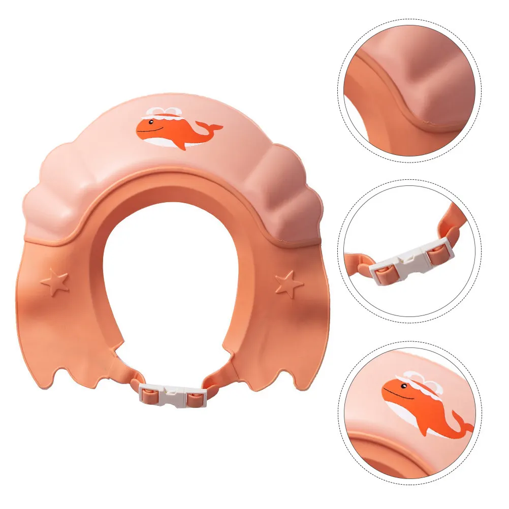 

Baby Shower Cap Adjustable Shampoo Hat for Newborn Infant Kids Bath Time Water Resistant Ear Protection Cartoon Design Hair