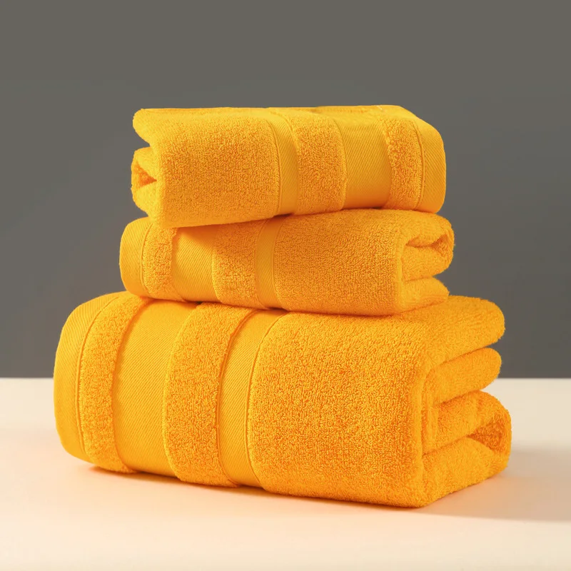 1pc Solid Color Towels Of Different Sizes Cotton Gift Set Comfortable Cotton Towel Bath Towel Absorbent Best Shower Towels