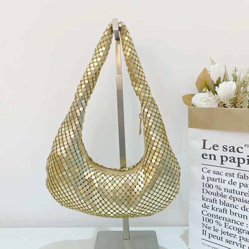 Dinner Bag, High-end Handheld Bag, Party Bag, Aluminum Sheet Underarm Bag, Internet Celebrity Hot Item