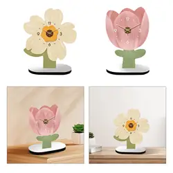 Table Clock Analog Clock Silent Decorative for Bookshelf Bedroom Countertops