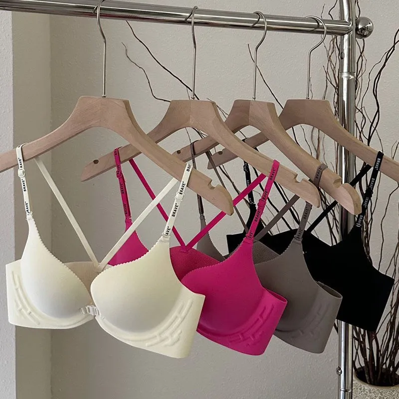 2026 Front Closure Backless Wire Free Bra Set Small Bust Gathering Anti Sag Uplifting Comfort Lingerie for Women