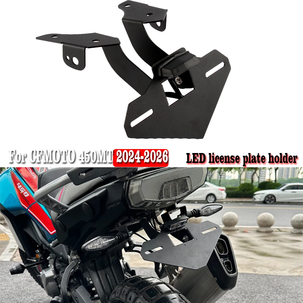 

For CFMOTO 450MT 2024 Motorcycle License Plate Holder Fender Eliminator Tail Frame Bracket LED Plate Light