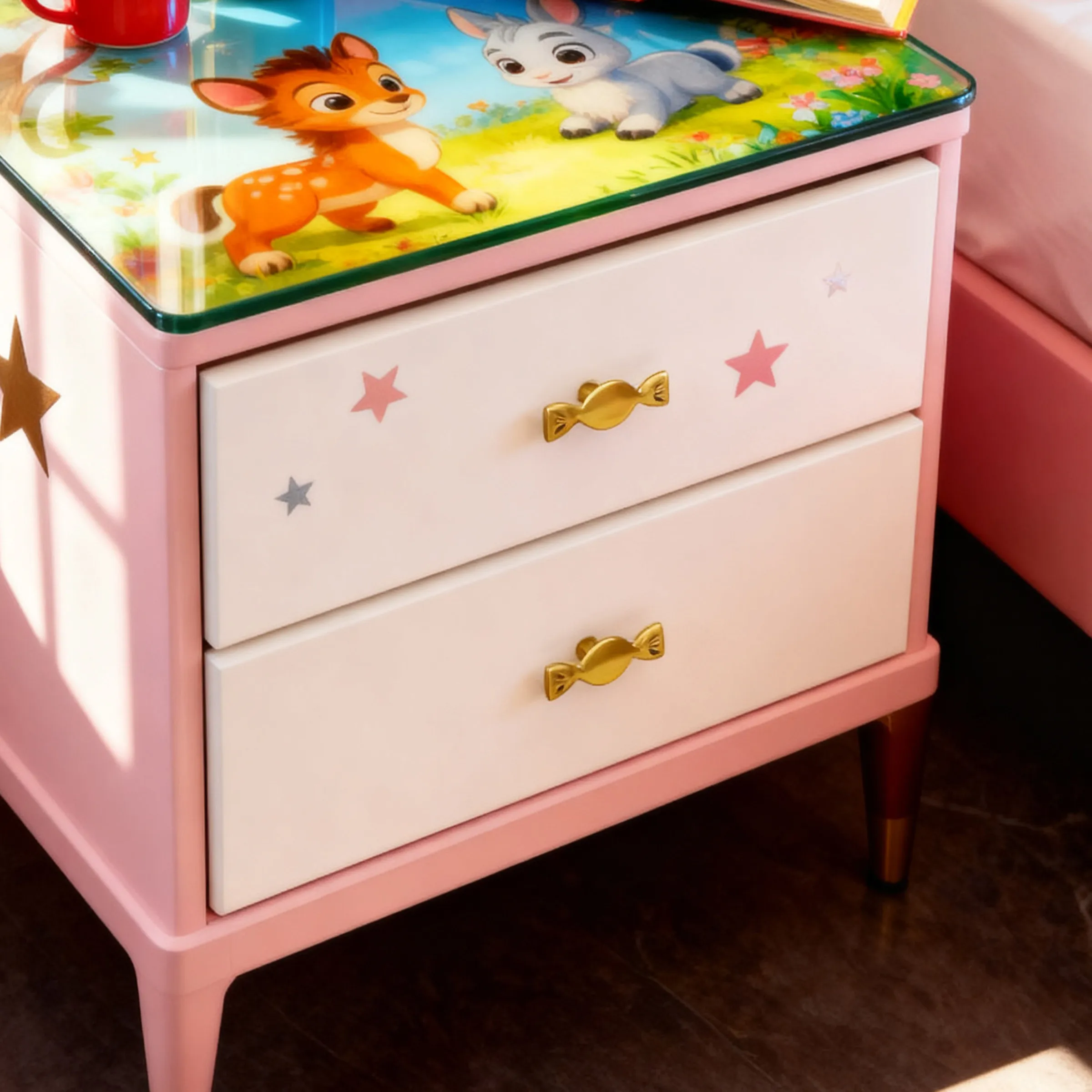 Fashion Creative Cartoon Cute Candy Smile Kids Knob Pure Copper Drawer Shoe Cabinet Dresser Bedside Table Cupboard Door Handle