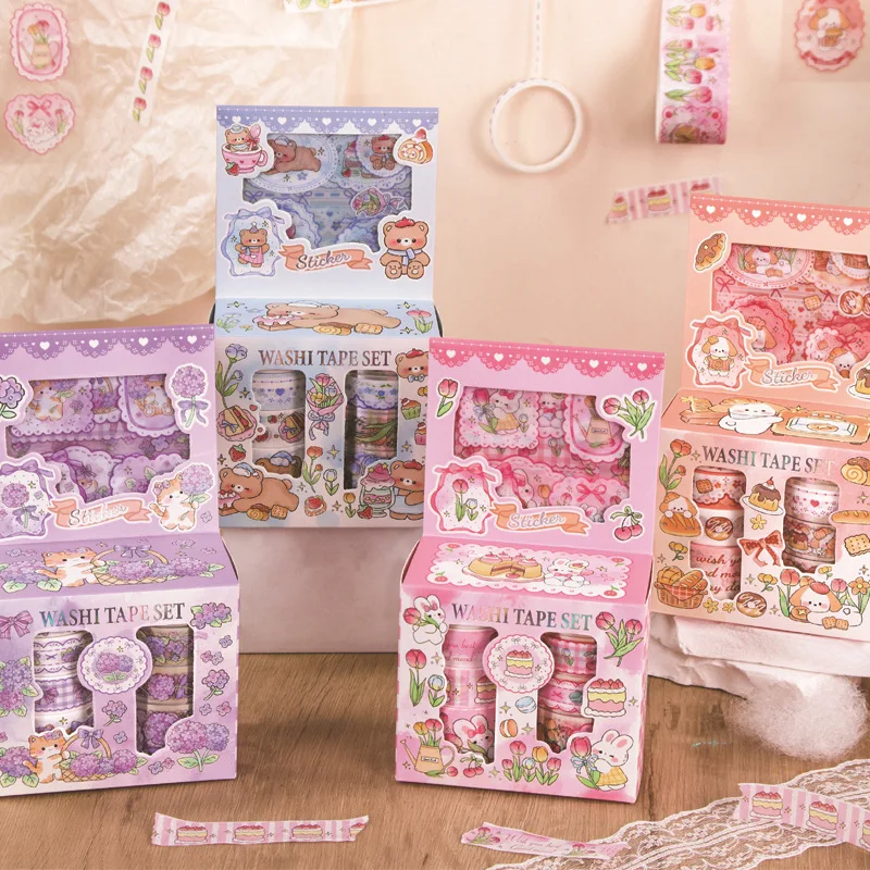 10rolls Kawaii Cartoon Decoration Tape Set DIY Diary Journal Scrapbooking Material Creative Aesthetic Stationery Supplies