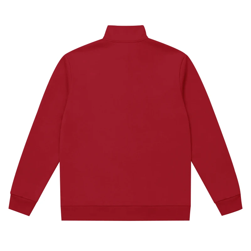 Herren-Sweatshirt mit Fleecefutter für Herbst und Winter, Stehkragen, halber Reißverschluss, langärmelig, einfarbig, warme Freizeitjacke – Detail 34
