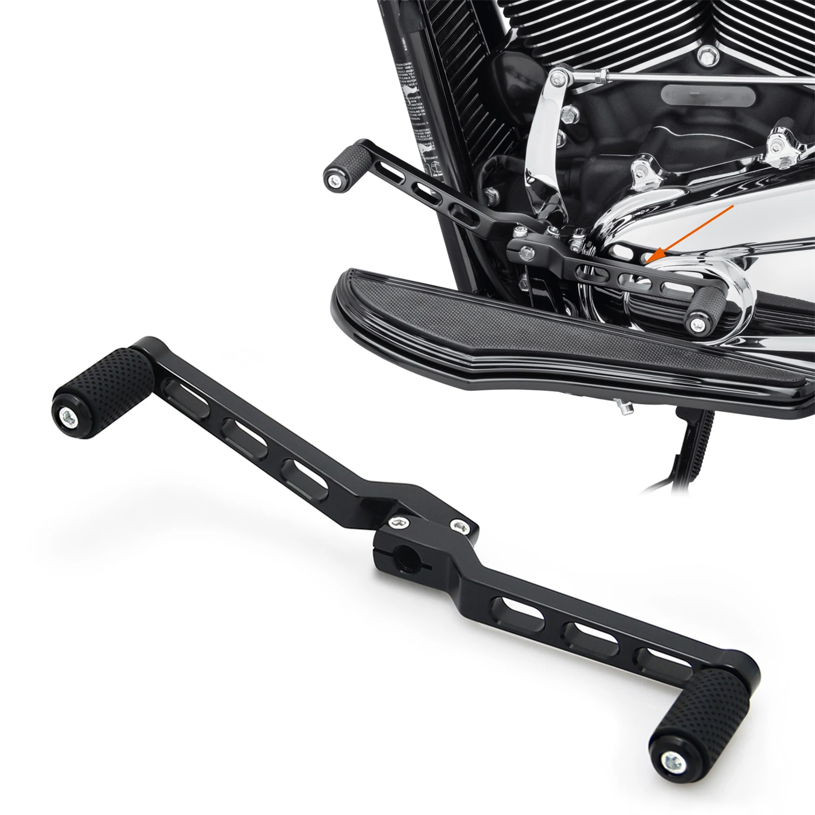 Defiance Billet Aluminum Floorboards Kit with Heel Toe Shifter Highway Footrests Bolt-On Installation for Touring 1980-Up