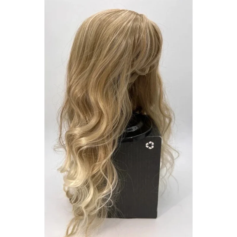 

24 In Human Hair New Fashion Brown Mix Blond Wavy Women' Wigs