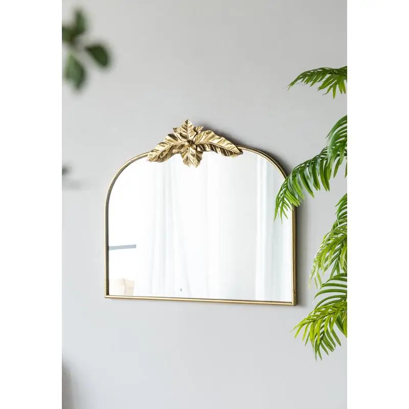 

39.5x35 Gold Arched Wall Mirror with Metal Frame for Living Room and Bedroom Decor